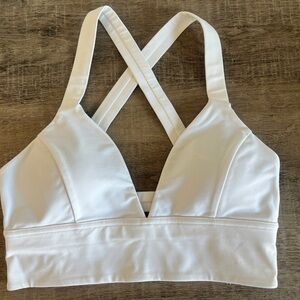 Lululemon White Cross-Back Sports Bra